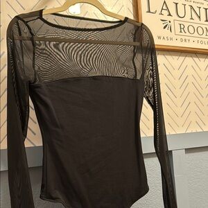Abercrombie & Fitch Black Sheer Bodysuit